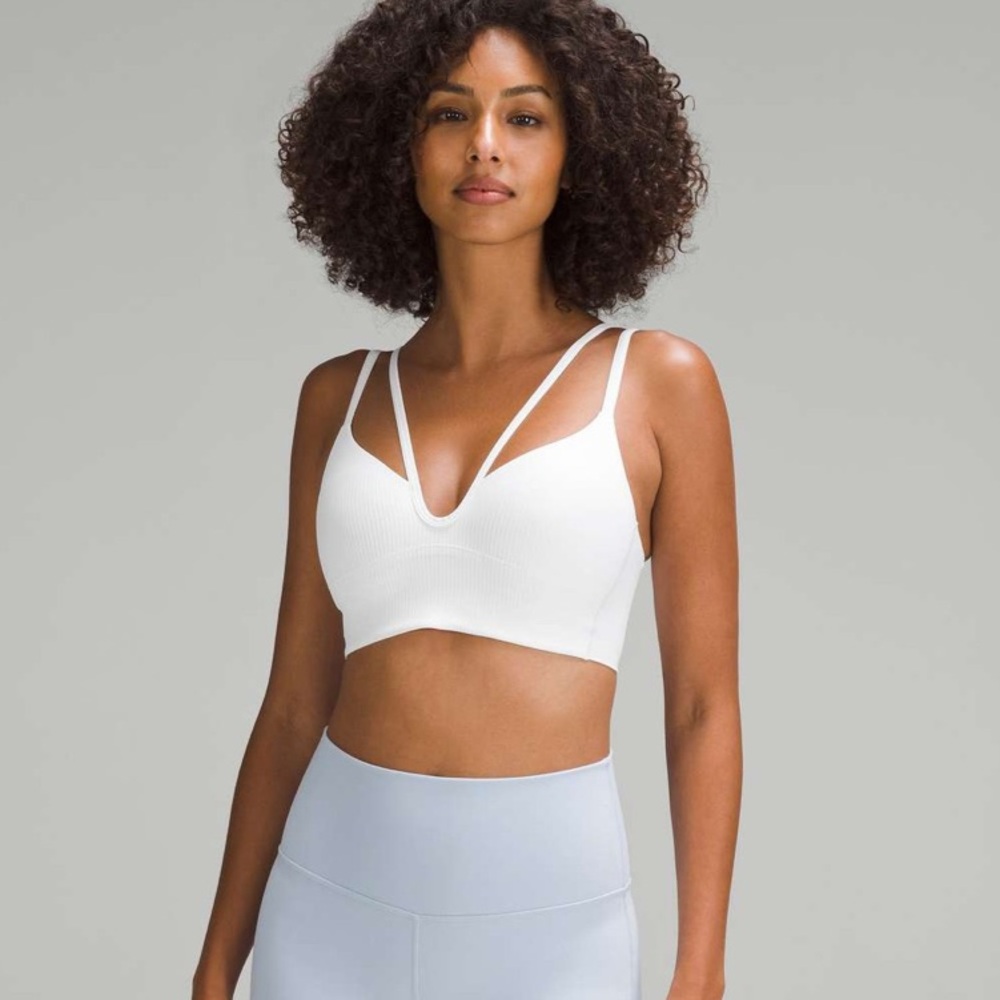 Lululemon | Like a Cloud Strappy Longline Ribbed Bra Light Support B/C Cup White